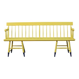 Yellow Windsor Style Bench For Sale