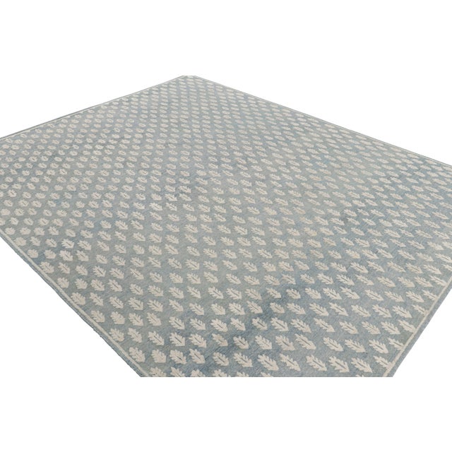 Not Yet Made - Made To Order Rug & Kilim’s Modern Block Print Rug in Blue with White Floral Pattern - 6x9 For Sale - Image 5 of 8