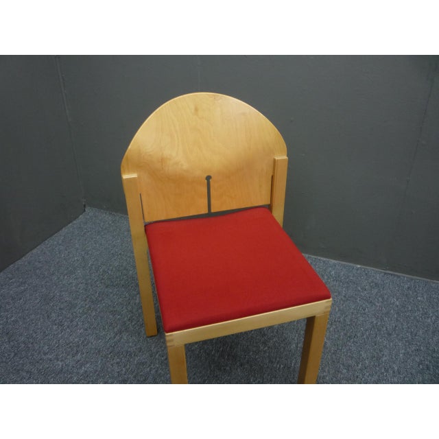Wood Set of Postmodern Dining Chairs by Arno Votteler, 1980s For Sale - Image 7 of 11