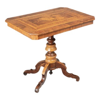 19th Century Italian Marquetry Tilt-Top Center Table For Sale