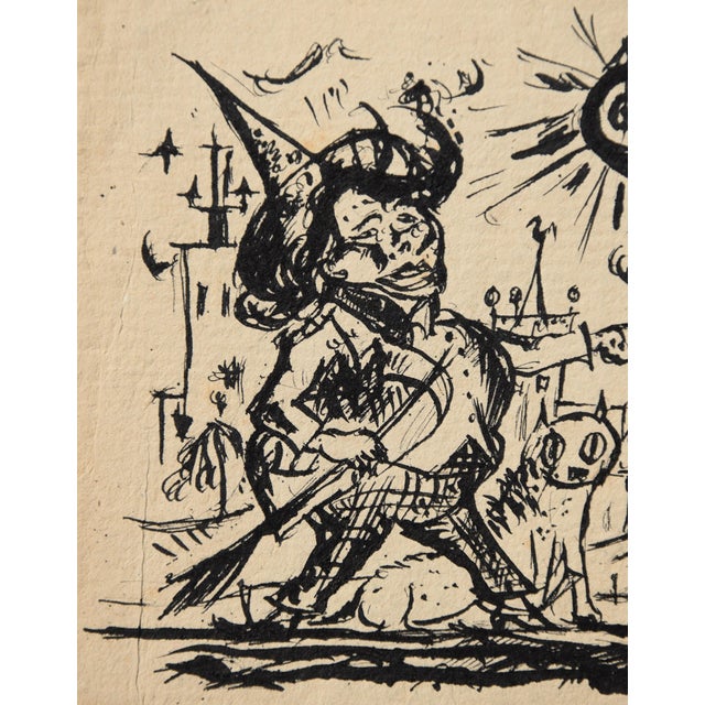 Modern Walter Becker, Ink Drawing Menagerie, 1920, Ink and Handmade Paper For Sale - Image 3 of 13