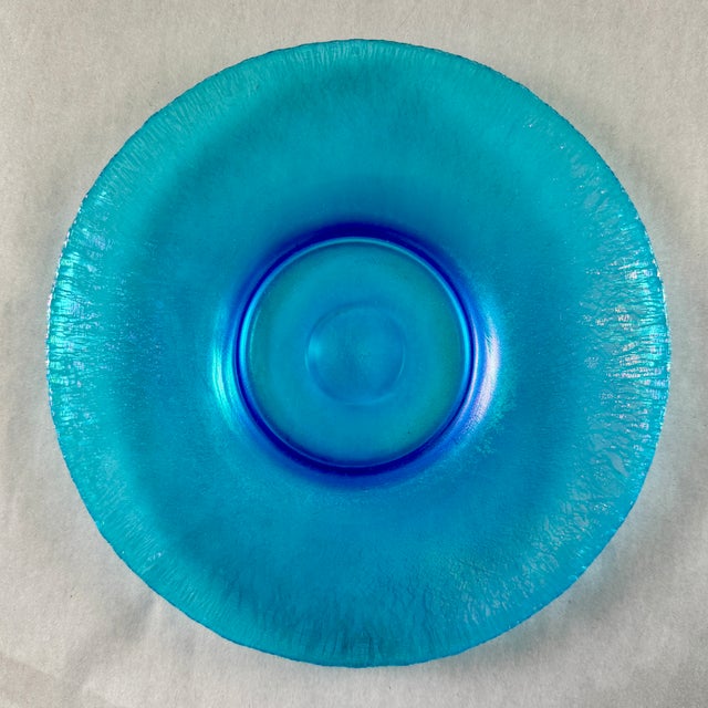 1920s 1920s Fenton Celeste Blue Stretch Glass Plates, Set of 12 For Sale - Image 5 of 18
