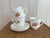 Mid 20th Century French Arcopal Cups and Saucers, Set of Three For Sale - Image 4 of 10