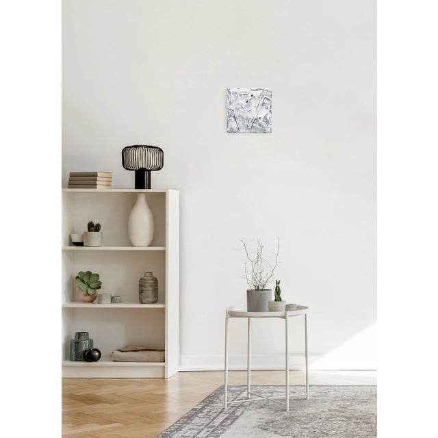 Gray Forces of Nature 4 - Thick Texture Impasto Sculptural Original Wall Artwork by Len Klikunas For Sale - Image 8 of 11