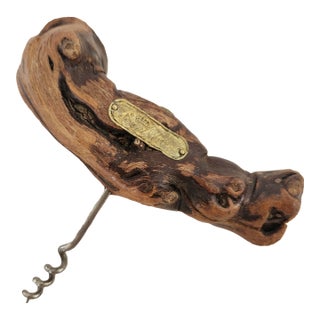 Vintage French Grapevine Corkscrew Bottle Opener For Sale
