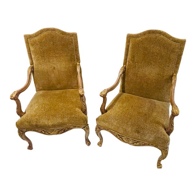 Reduced - Pair of Large Leopard Lounge Berger Arm Chairs For Sale
