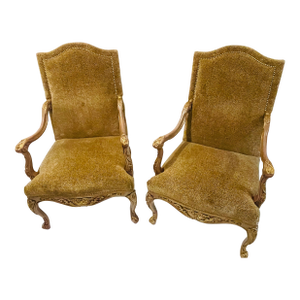 Reduced - Pair of Large Leopard Lounge Berger Arm Chairs