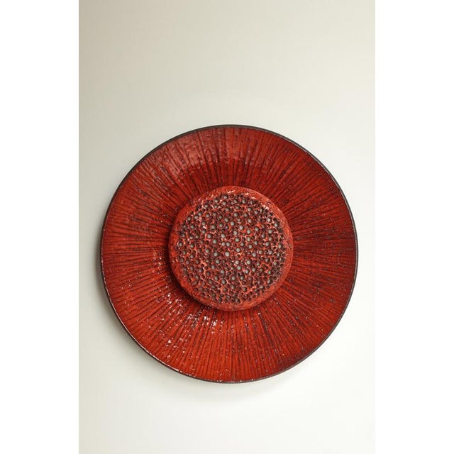 Scandinavian Modern Huge Ceramics Sun Wall Sconce attributed to Sejer Denmark, 1960s For Sale - Image 12 of 15