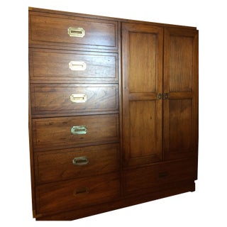 Vintage Campaign Child's Armoire For Sale