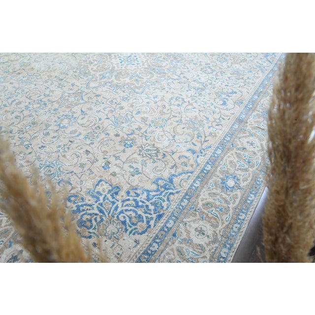 1970s Vintage Persian Handmade Wool Cotton Beige Area Rug For Sale - Image 11 of 11