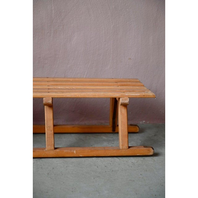 Beige Vintage Sled in Wood and Metal from Davos For Sale - Image 8 of 10