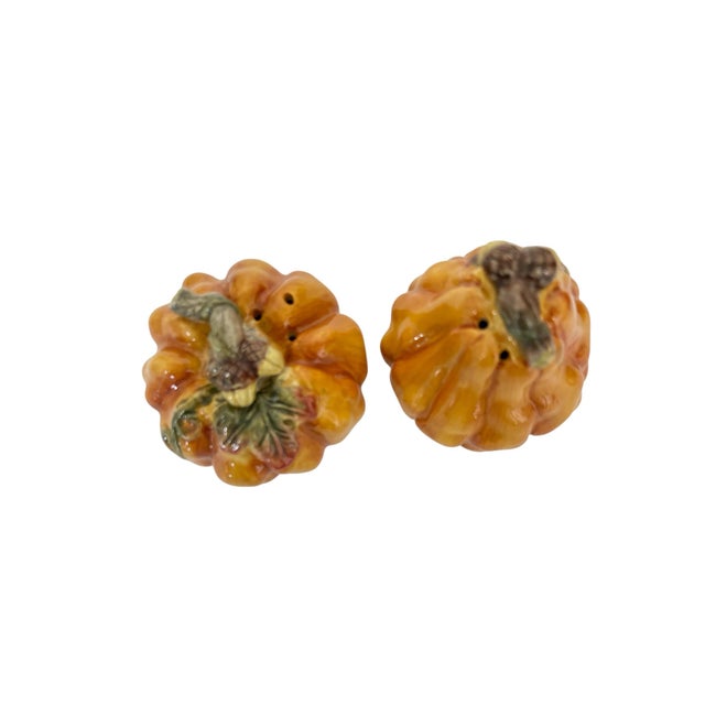 Vintage Pumpkin and Acorn Design Salt and Pepper - A Pair For Sale - Image 4 of 5