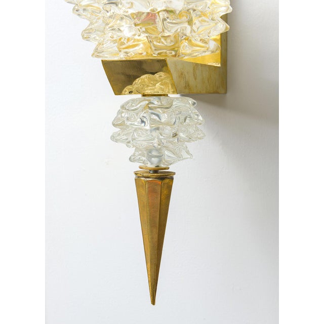 Contemporary Pair of Murano Rostrato Glass Sconces - Manner of Barovier Toso For Sale In New York - Image 6 of 10