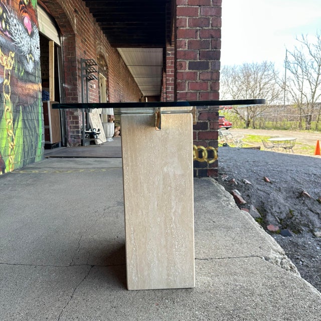 Late 20th Century Artedi Marble and Brass Console Table For Sale - Image 5 of 12