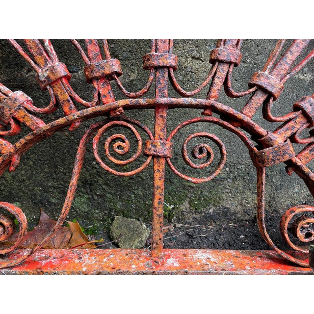 Metal Antique Arched Transom • Wrought Iron For Sale - Image 7 of 12