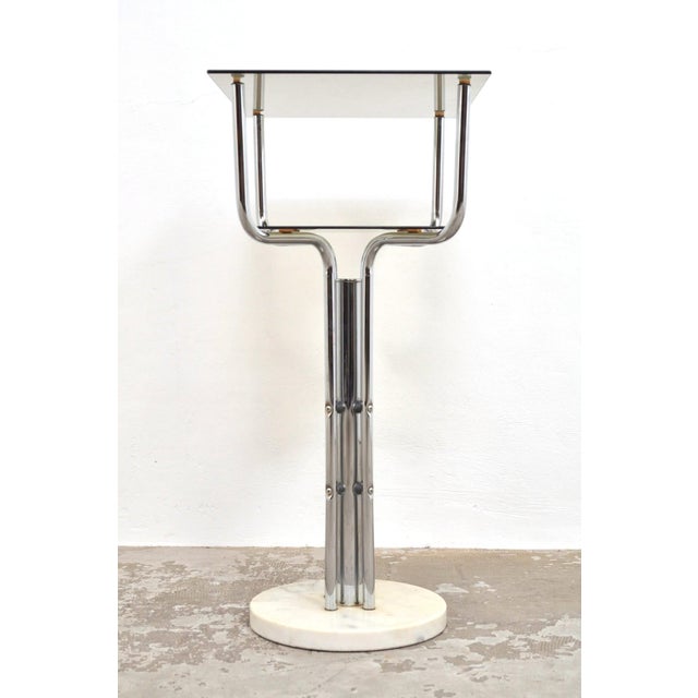 Brown Vintage Side Table in Marble and Glass, 1950s For Sale - Image 8 of 11