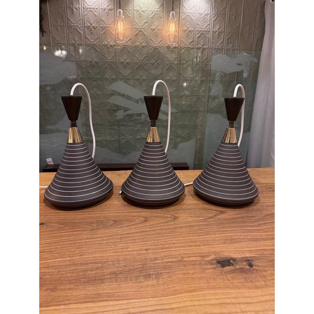Mid-Century Modern 1950s Mid Century Modern Pendants Moe Lighting Company - Set of 3 For Sale - Image 3 of 8