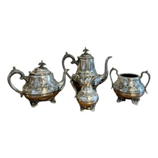 Antique Victorian Tea Set, 1880, Set of 4 For Sale