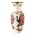 Vintage Hand-Painted Asian Porcelain Floral Vase | Pink Roses, Purple Flowers, Gold Trim 12.5in For Sale