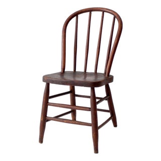 Antique American Windsor Bow Back Spindle Chair For Sale