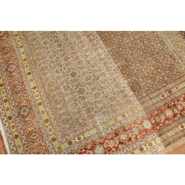 Brown Antique Zabihi Collection Persian Square Senneh Rug - 12'3" x 12'10" For Sale - Image 8 of 10