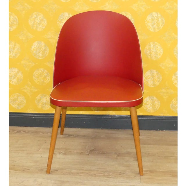 Red Cocktail Chair, 1950s For Sale - Image 4 of 12