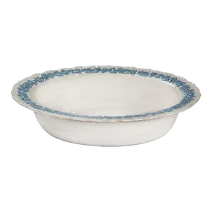 Wedgwood Lavender on Cream Oval Bowl - Shell Edge