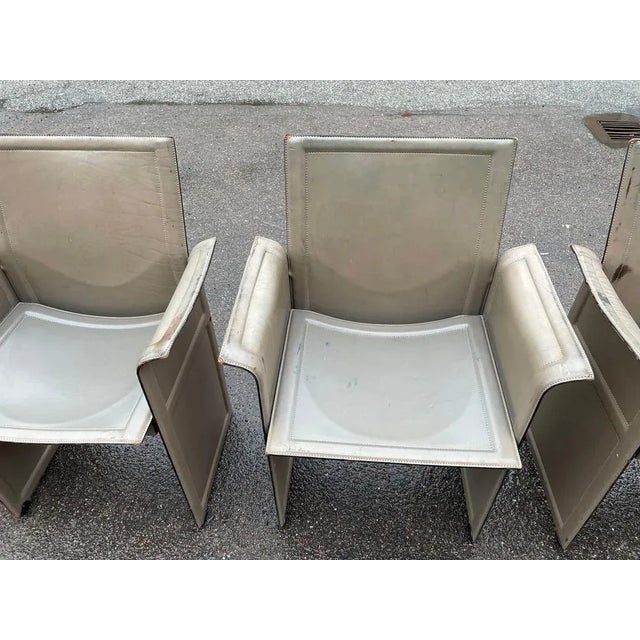 1980s Vintage Patinated Dining Chairs by Tito Agnoli for Matteo Grassi, 1980, Set of 4 For Sale - Image 5 of 12