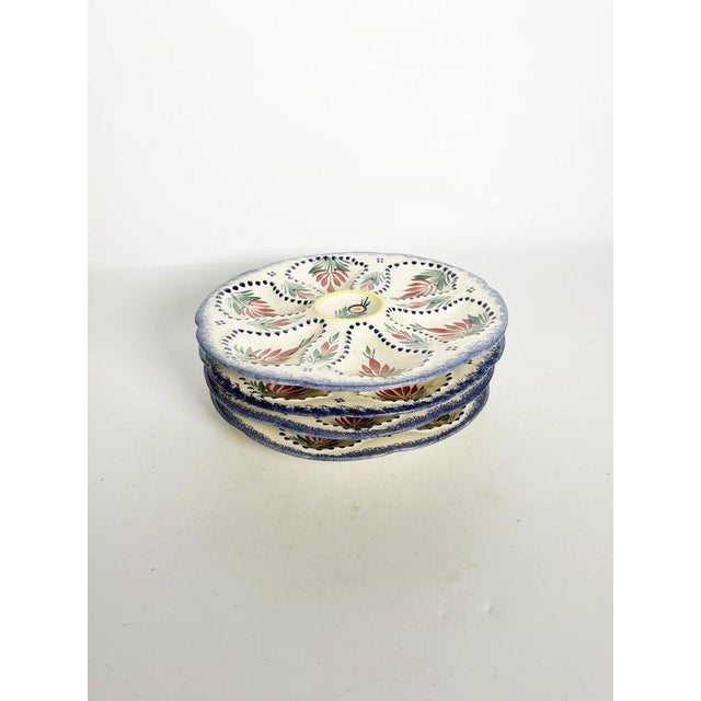 Ceramic Oyster Plates, France, 1950s, Set of 4 For Sale - Image 7 of 9