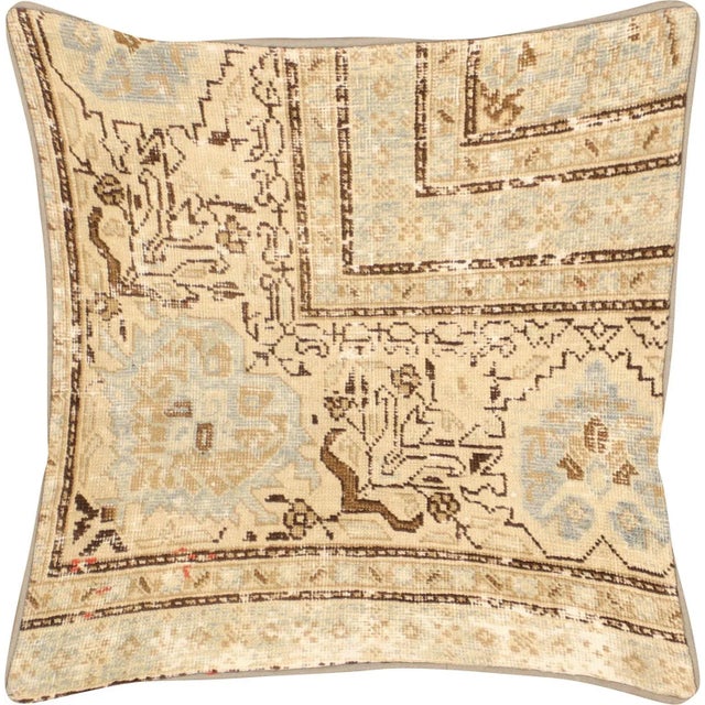 1940s Persian Melayer Pillow. Hand Sewn using fragments of Melayer carpets. Fiber fill. 523198