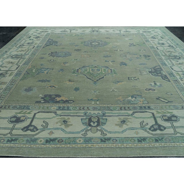 Turkish Turkish Oushak Rug 12'2" x 14'4" #19039 For Sale - Image 3 of 8