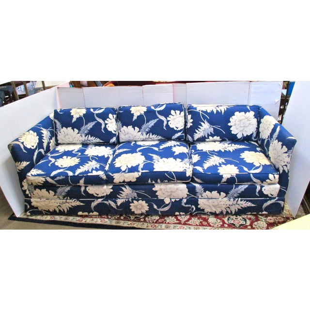 Vintage Blue And White Floral Sofa