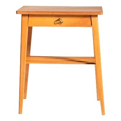 Scandinavian Birch Bedside Table, 1950s For Sale