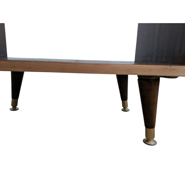 Wood Vintage Mid Century Modern Turntable Record Player and Album Storage Cabinet Side Table For Sale - Image 7 of 13