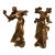 Vintage Metal Pair of Art Nouveau Woman Figures in a Bronze Finish For Sale