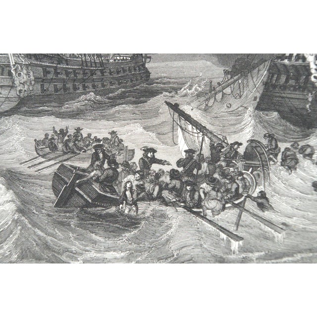 Mid 19th Century English Black & White Etching of Tall Sailing Ships, Framed For Sale In Monterey, CA - Image 6 of 8