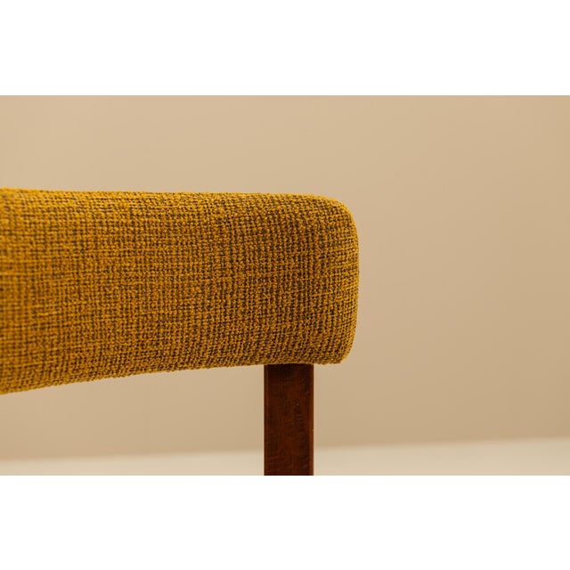 Dining Room Chairs in Ocher Fabric, Italy, 1970s, Set of 8 For Sale - Image 4 of 7