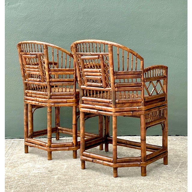 Late 20th Century Vintage Brighton Pavillion Rattan Chairs - A Pair For Sale - Image 5 of 18