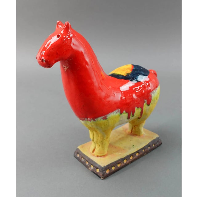 Mid 20th Century Ivo De Santis Gli Etruschi Raymor Italian Art Pottery Orange Horse Figurine For Sale - Image 12 of 12