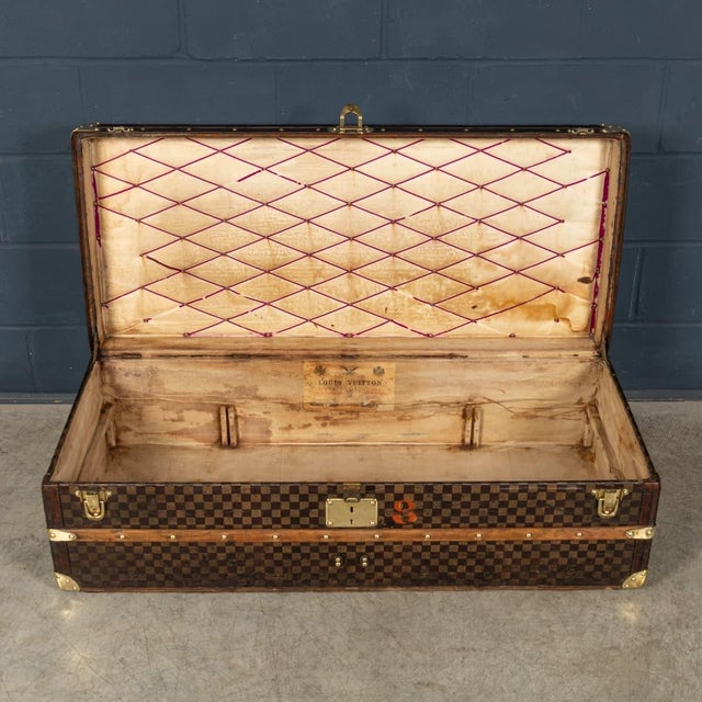 Antique French Trunk in Damier Canvas from Louis Vuitton, 1900 For Sale - Image 9 of 18