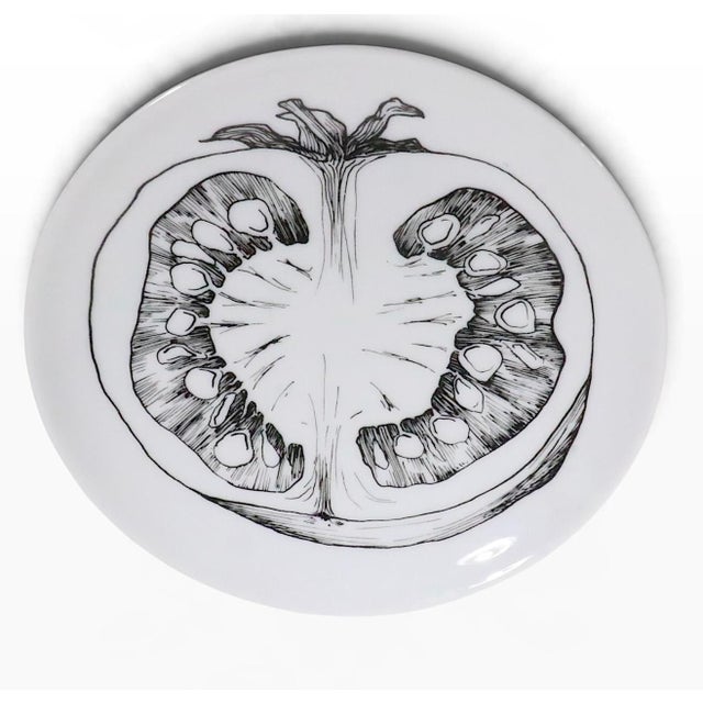 Mid 20th Century Mid 20th Century Set of Five Graphic Porcelain Heinrich & Co. H&c Selb Bavaria Vegetable Plates For Sale - Image 5 of 12