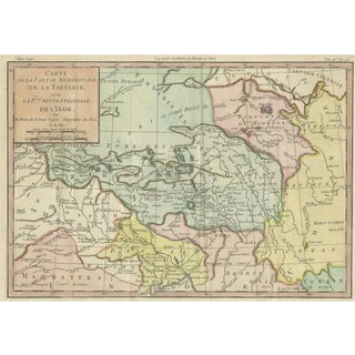 Antique Hand-Colored Map of Tartary and Northern India For Sale
