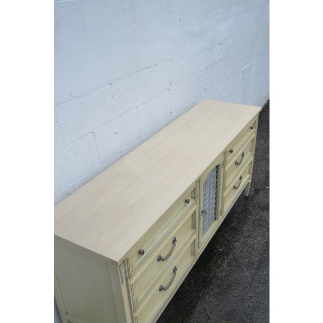 French Shabby Chic Painted Long Dresser Bathroom Vanity Tv Console For Sale - Image 11 of 13