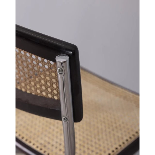 Vintage Italian Chrome Metal and Vienna Straw Chairs, 1960s, Set of 4 For Sale - Image 9 of 11