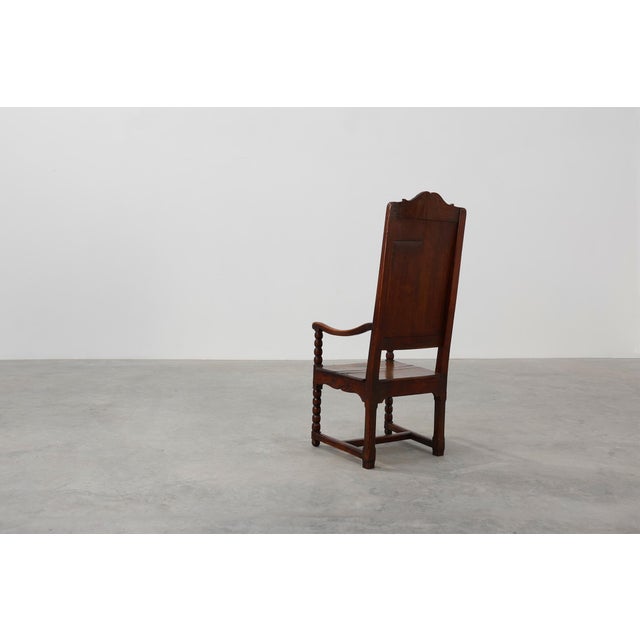 Wood Antique Armchair in Hand Carved Oak, 1700s For Sale - Image 7 of 18