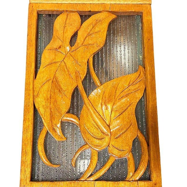 1960s Post War Carved Mango Wood Tropical Mid Century Table Lamp For Sale - Image 15 of 15