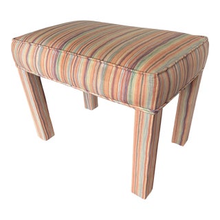 Late 20th Century Upholstered Parsons Bench/ Stool For Sale