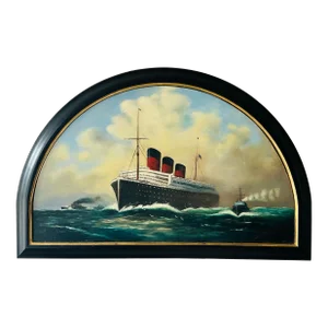 Early 20th Century Oil on Board, Queen Mary