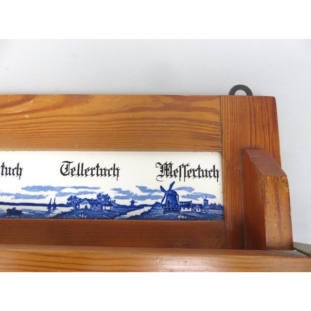 Art Nouveau Towel Board in Glass, Ceramic and Wood, 1890s For Sale - Image 13 of 18