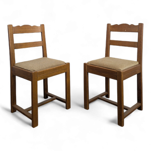 Oak Side Chairs, 1940s, Set of 2
